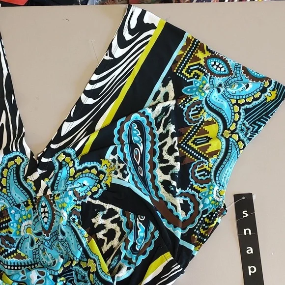 Multi Color Plunge Neckline/Back Dress Size 3X - Picture 3 of 5